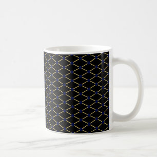 Caneca De Café Teste padrão de grade Dourado - personalize a cor
