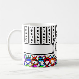 Caneca De Café Teste padrão de sorriso legal das caras mim + seu