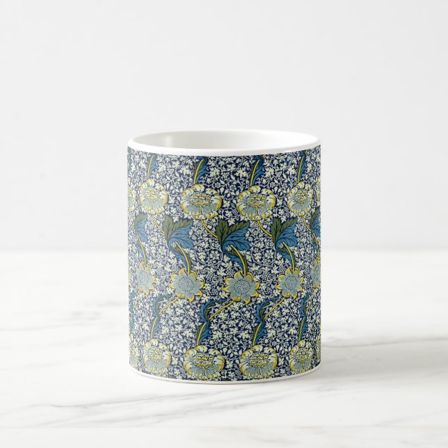 Caneca De Café Teste padrão de William Morris Kennet (azul) (Centro)