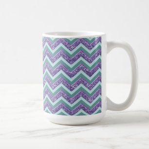Caneca De Café Teste padrão de ziguezague de vidro Amethyst