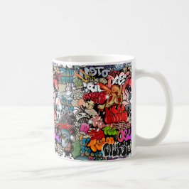 Caneca De Café Teste padrão dinâmico urbano da arte dos grafites