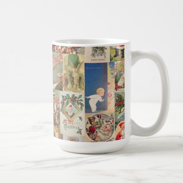 Caneca De Café Teste padrão do feriado dos cartões do natal (Direita)