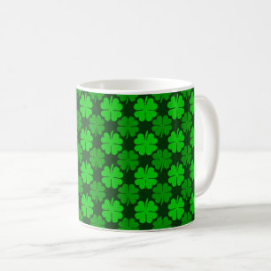 Caneca De Café Teste padrão do trevo do dia de St Patrick