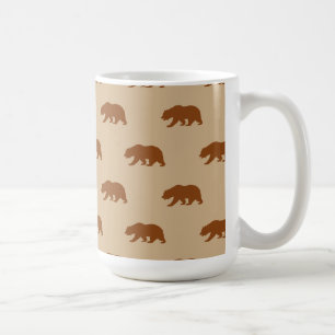 Caneca De Café Teste padrão do urso de urso de Brown de Tan e de