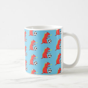 Caneca De Café Teste padrão engraçado azul do futebol do