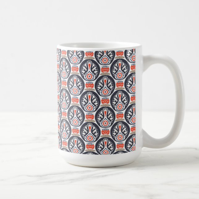 Caneca De Café Teste padrão floral da arte popular de Turquia (Direita)