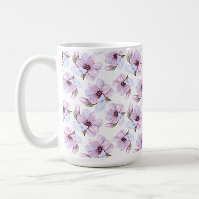 Caneca De Café Teste padrão floral romântico (Esquerda)