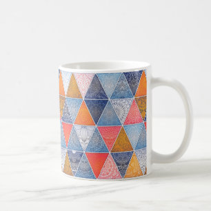 Caneca De Café Teste padrão geométrico colorido das mandalas do