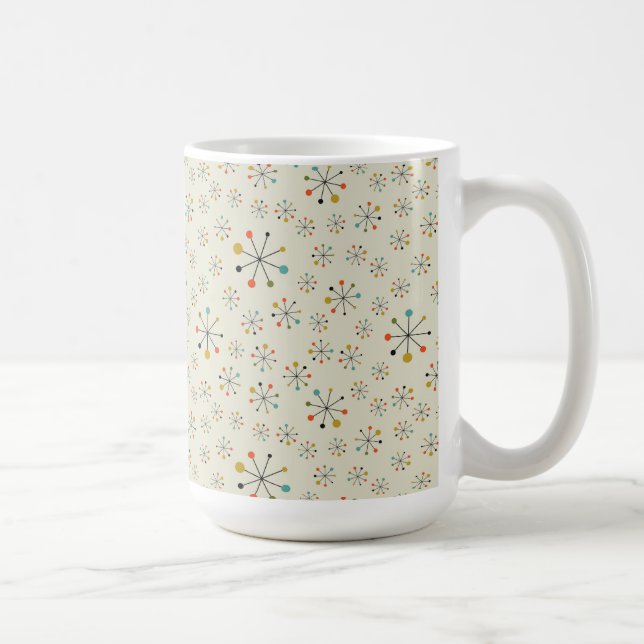 Caneca De Café Teste padrão inspirado atômico do meio século (Direita)
