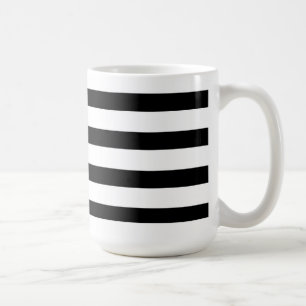 Caneca De Café Teste padrão listrado preto e branco do Jailbird