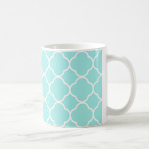 Caneca De Café Teste padrão marroquino azul do Aqua