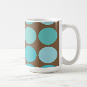 Caneca De Café Teste padrão moderno azul dos pontos da cerceta e