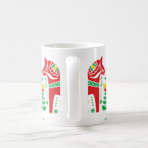 Caneca De Café Teste padrão popular floral do cavalo de Dala do