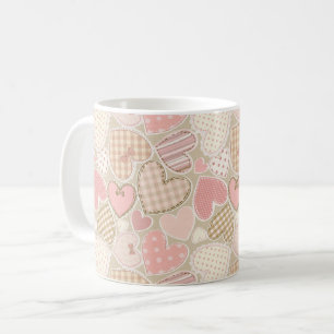 Caneca De Café Teste padrão romântico bonito dos corações