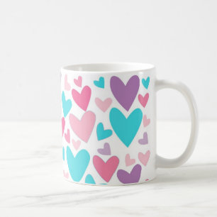 Caneca De Café Teste padrão roxo e azul cor-de-rosa bonito dos