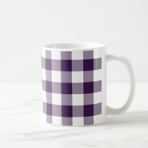 Caneca De Café Teste padrão roxo e branco do guingão