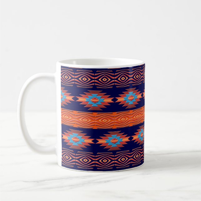 Caneca De Café Teste padrão tribal étnico do sudoeste (Esquerda)