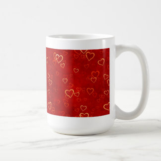 Caneca De Café teste padrão vermelho dos corações
