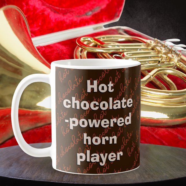 Caneca De Café Testemunha De Música Do Jogador De Chifre Com Choc (A novelty mug especially for the hot chocolate drinking French horn player.)