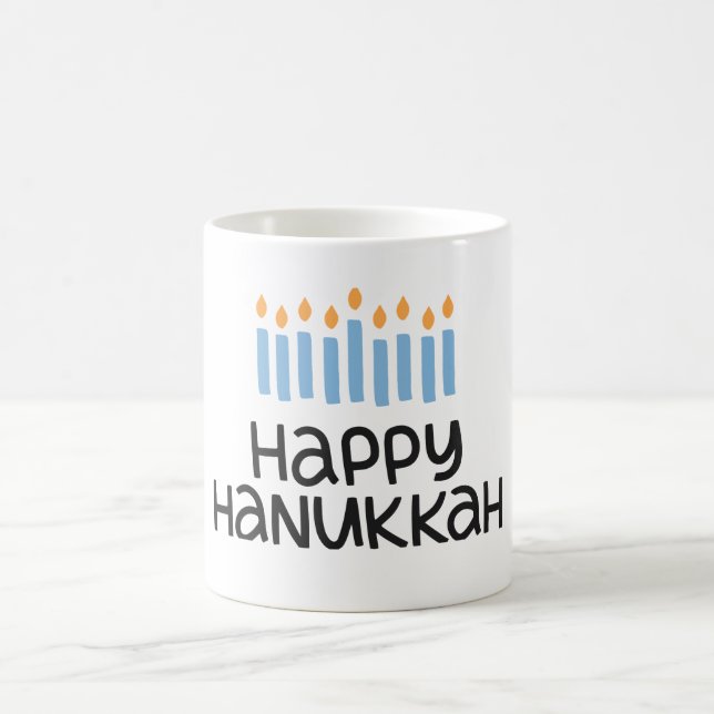 Caneca De Café Testemunho de diversão Whimsic Happy Hanukkah (Centro)