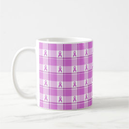 Caneca De Café Testicular Cancer Awareness Plaid Purple Ribbon