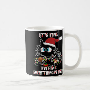 Caneca De Café Teto de Gato Negro Engraçado