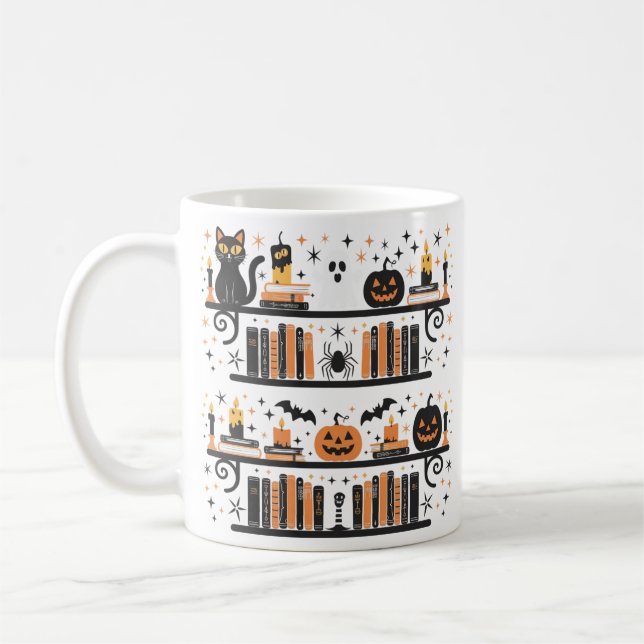 Caneca De Café Teto de Halloween de Pumpkin Pumpkin Bat Spkin (Esquerda)