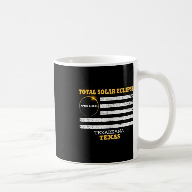 Caneca De Café Texarkana 2024 Eclipse Solar 2024 040824 Eclipse (Direita)