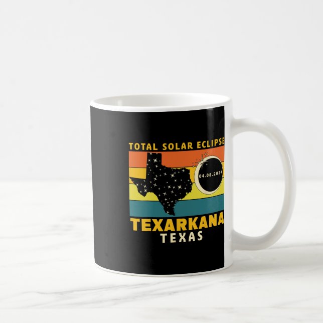 Caneca De Café Texarkana Texas Total Solar Eclipse 2024 (Direita)