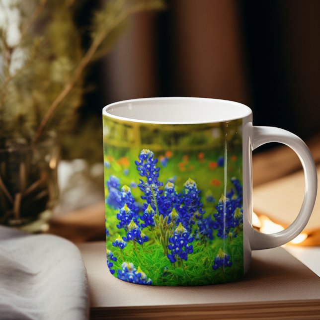 Caneca De Café Texas Bluebonnets Hill Country Wilflower Nature (Texas Bluebonnets Mug)