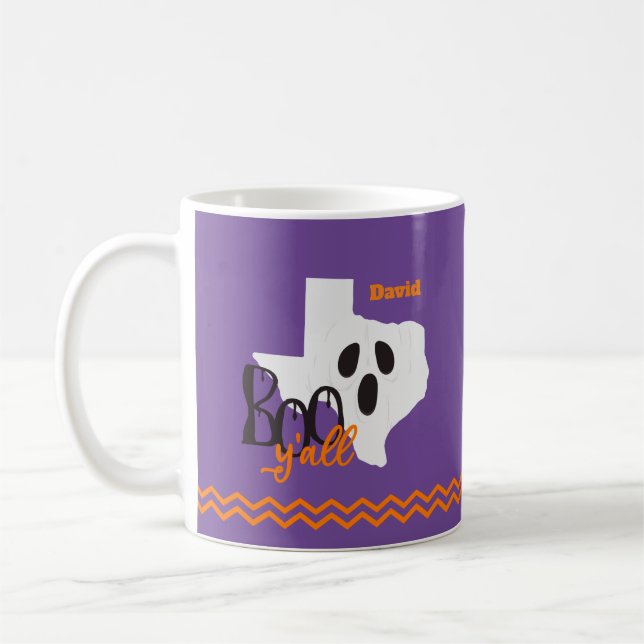 Caneca De Café Texas Boo Y'all Halloween (Esquerda)