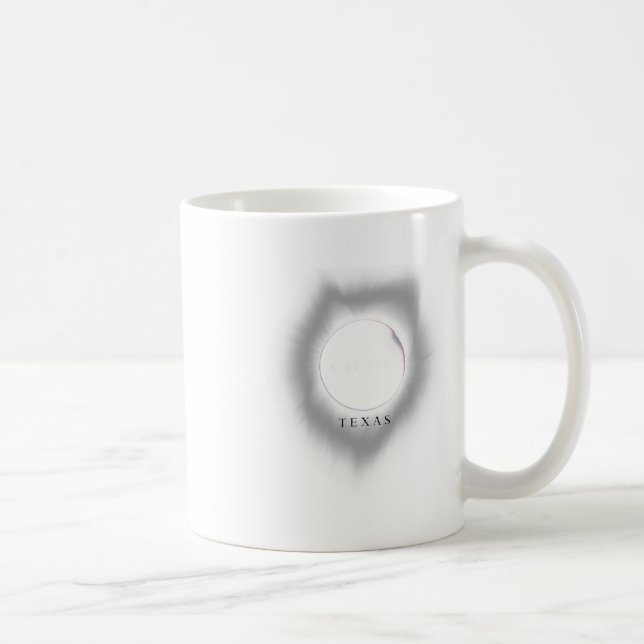 Caneca De Café Texas Eclipse 4.08.24 Eclipse Solar Total 2024 Tex (Direita)