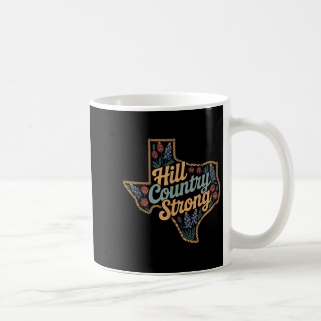 Caneca De Café Texas Hill Country 2025 Texas Strong Retro Motivat (Direita)