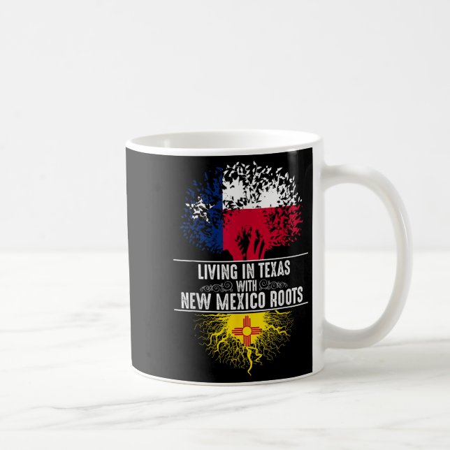 Caneca De Café Texas Home New Mexico Roots State Tree Flag Love G (Direita)
