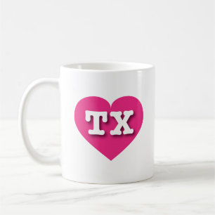 Caneca De Café Texas Hot Pink Heart - Big Love Mug