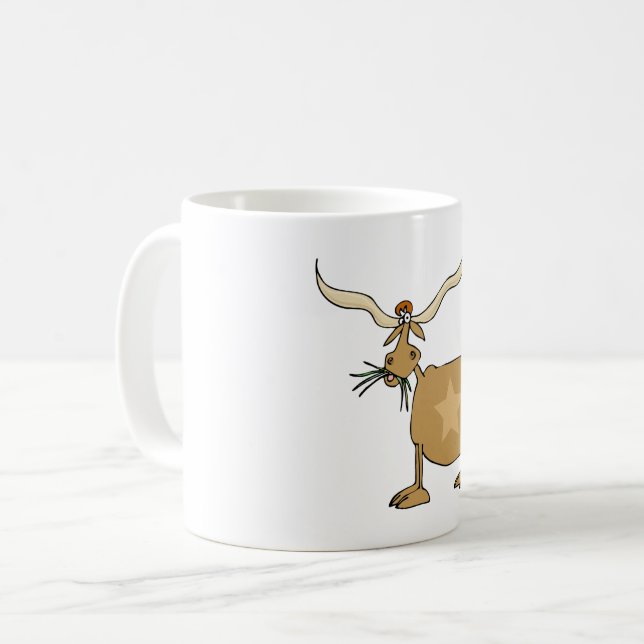 Caneca De Café Texas Longhorn Cow (Frente Esquerda)