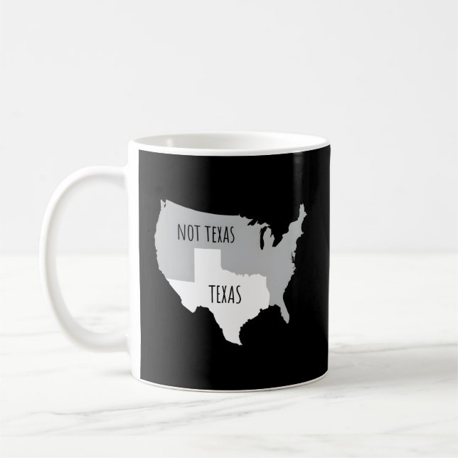 Caneca De Café Texas Not Texas With America Map (Esquerda)