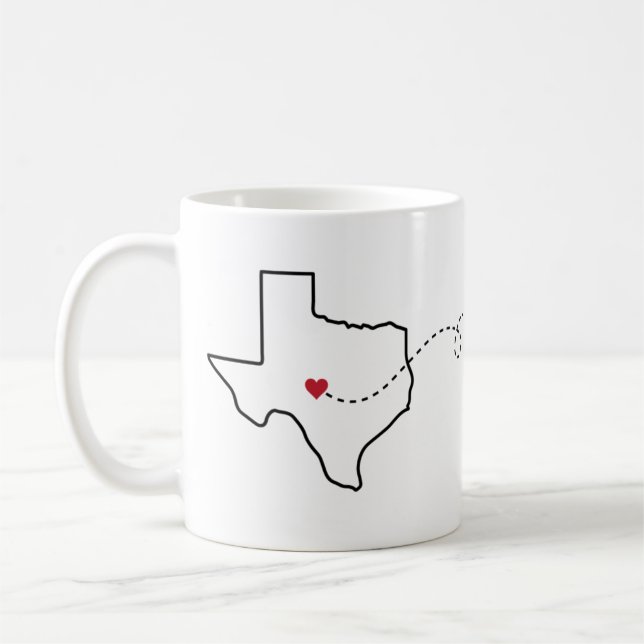 Caneca De Café Texas para Louisiana - Heart2Heart (Esquerda)