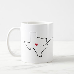 Caneca De Café Texas para Oklahoma - Heart2Heart