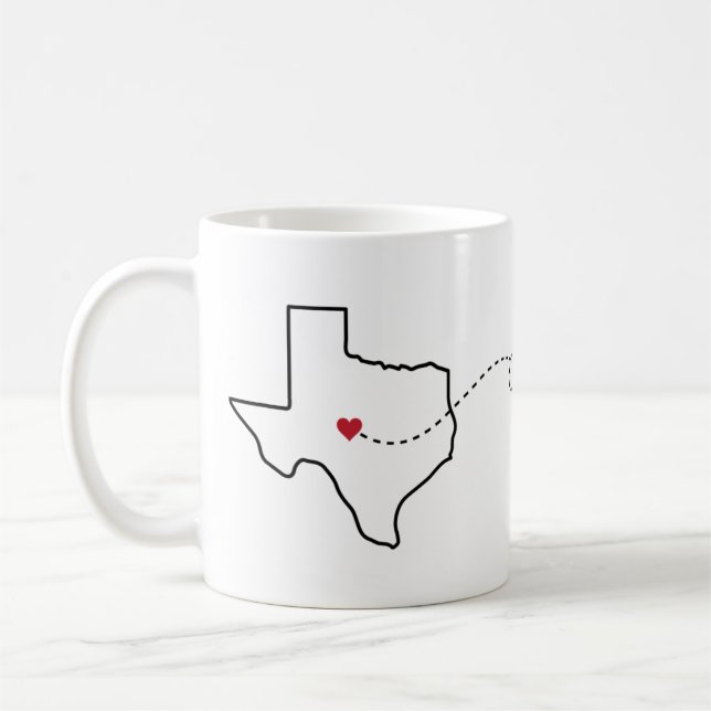 Caneca De Café Texas para Virginia - Heart2Heart (Esquerda)