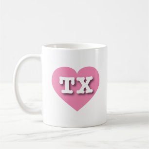 Caneca De Café Texas Pink Heart - Eu adoro TX