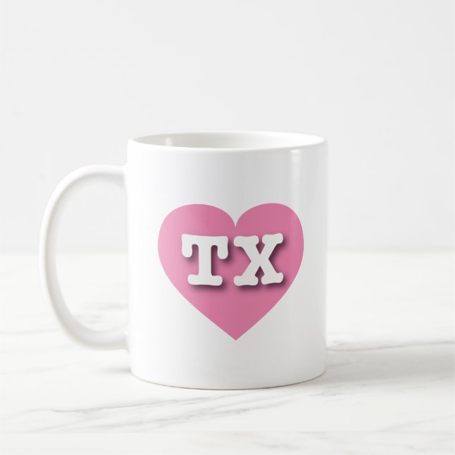 Caneca De Café Texas Pink Heart - Eu adoro TX (Esquerda)