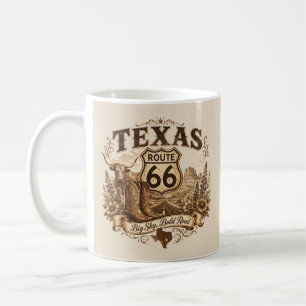 Caneca De Café Texas Route 66 Grande Manhã de Condução