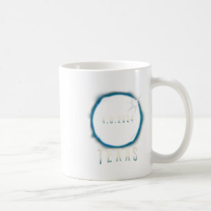 Caneca De Café Texas Total Solar Eclipse 2024 Blue April 8 Men Wo