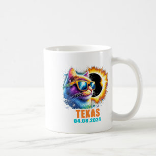 Caneca De Café Texas Total Solar Eclipse 2024 Cat Solar Eclipse G