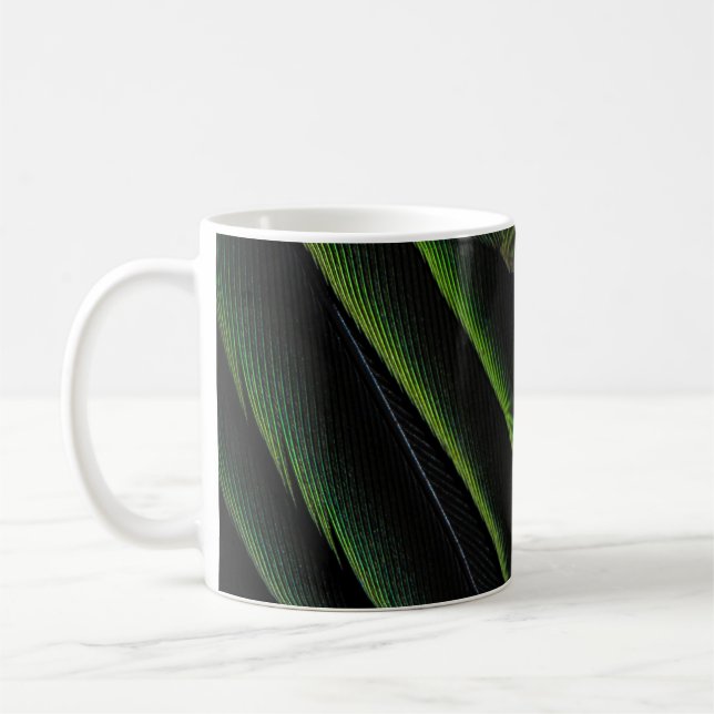 Caneca De Café Têxteis de xadrez verde e preto (Esquerda)