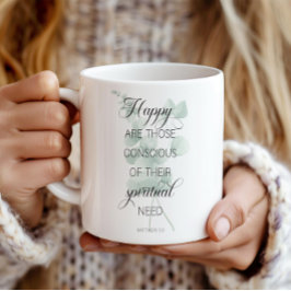 Caneca De Café Texto 2026 JW Ano Matthew 5:3 Eucalipto Verde