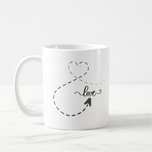 Caneca De Café Texto "Amor" Preto Simples Texturizado Café