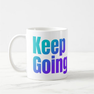 Caneca De Café Texto Colorido Inspiracional Continuando Indo+Nome