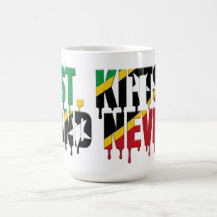 Caneca De Café Texto com Efeito St. Kitts Design de Bandeira do